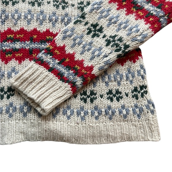 VTG! 90s American Eagle Women’s Holiday Print Angora Blend Sweater L Knit Casual - Picture 2 of 8